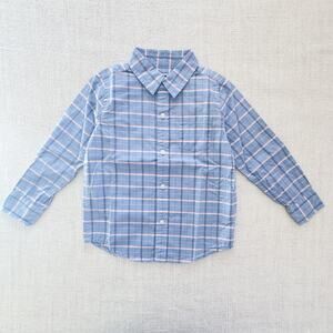 Janie & Jack Blue Plaid Button Down Shirt EUC 3